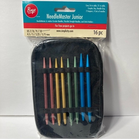 Boye Needle Master Junior Circular Knitting Needle Kit for Beginners 16pc - Picture 1 of 16
